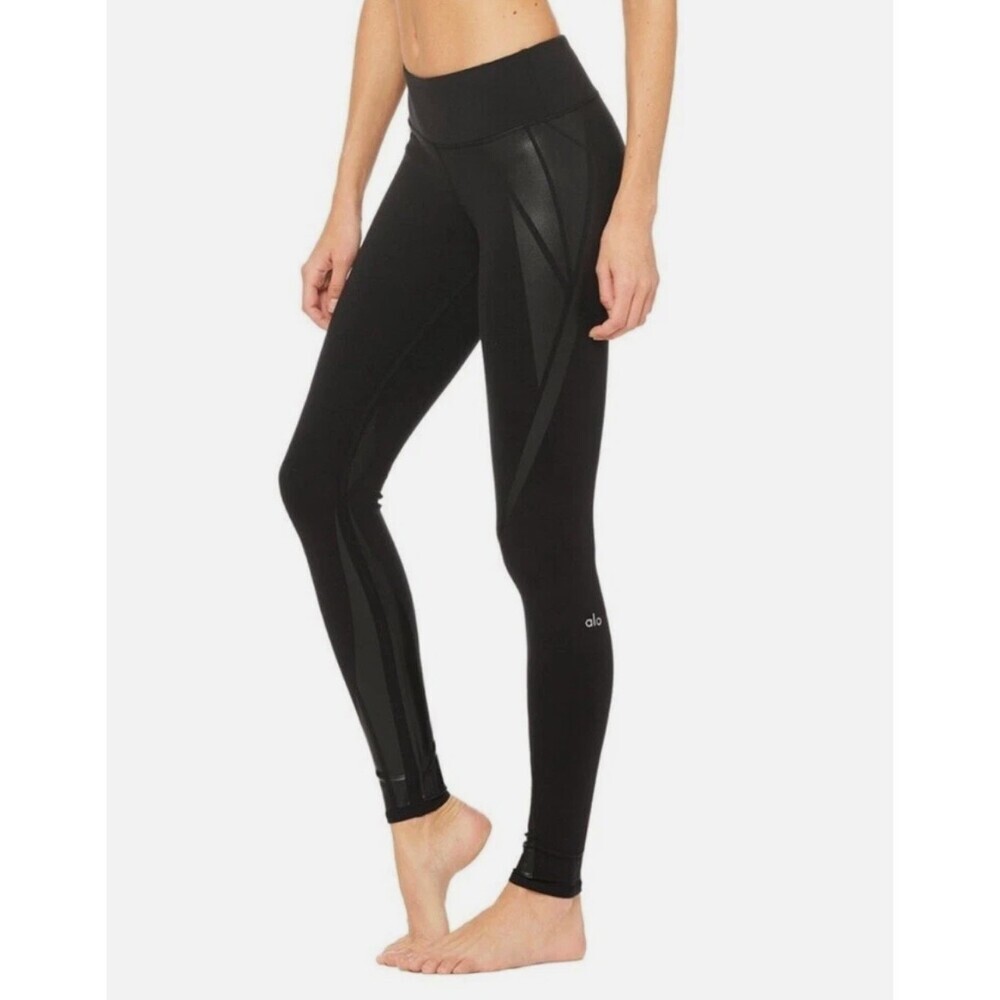 Alo Yoga High Waist Airbrush Facet Leggings in Black Size Small
